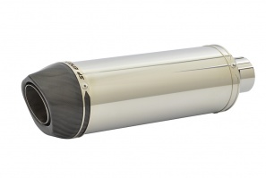 Aprilia RSV4 (09-14) Round Carbon Outlet Diabolus Stubby Polished Stainless Low Slung Exhaust